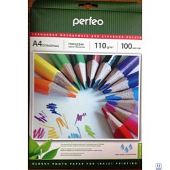 Perfeo PF-GLA4-110/100 Бумага Perfeo глянцевая 100л, A4 110 г/м2 (G09)