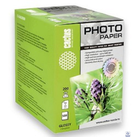 CACTUS CS-GA6200500 Фотобумага глянцевая, 100x150, 200 г/м2, 500 листов.