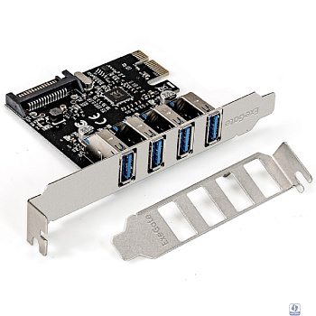 Exegate EX283716RUS Контроллер EXE-314 PCI-E 2.0, 4*USB3.0 ext, разъем доп.питания (OEM)