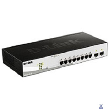 D-Link DGS-1210-10/F1A Управляемый L2 коммутатор с 8 портами 10/100/1000Base-T и 2 портами 1000Base-X SFP