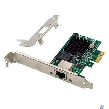 ORIENT XWT-BM21PE, Сетевая карта PCI-Ex1 v1.0а 1xRJ45 1GbE NIC, Broadcom BCM5721 chipset, 1 Гбит/с, 2 планки крепления (31304)