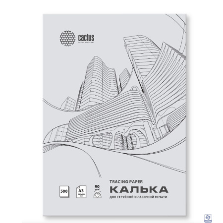 Калька Cactus CS-TR90-A3500 A3/90г/м2/500л. универсальная