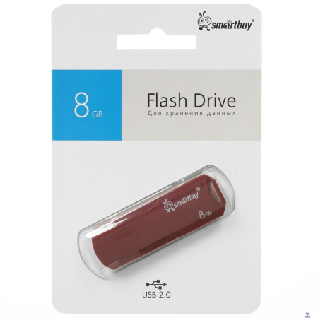 Smartbuy USB Drive 8GB CLUE Burgundy (SB8GBCLU-BG) UFD 2.0
