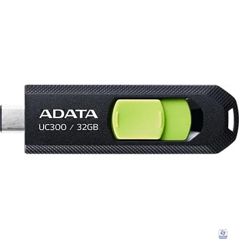 A-DATA Flash Drive 32GB UC300  USB (Type-C) USB3.2, черный и зеленый [acho-uc300-32g-rbk/gn]