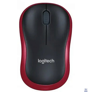 Мышь Logitech M186 черный/красный оптическая 1000dpi беспров. USB для ноутбука 2but (910-004133)