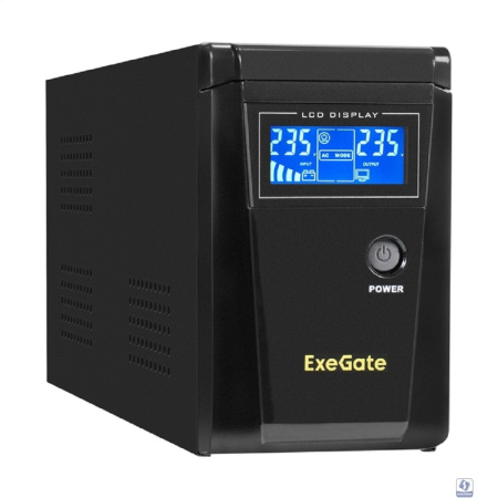 Exegate EX295986RUS ИБП (инвертор, синус, для котла) ExeGate SineTower SZ-600.LCD.AVR.1SH <600VA/360W, чистый синусоида, LCD дисплей, AVR, 1*Schuko, линейно-интерактивный, внешняя батарея 12В до 200Ач