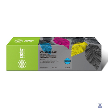 Картридж струйный Cactus 991XL CS-M0J98AE желтый (250мл) для HP PW 755dn/MFP774dn/779dn/Pro750dw/772dn