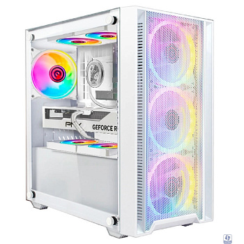 Ginzzu CL640 mATX FAN 4*12FRGB  передняя панель Сетка Белый