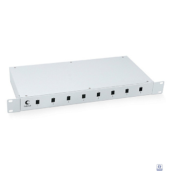 Cabeus FO-19-8SC Кросс бокс оптический 19" на 8 SC (LC duplex) со сплайс пластиной и КДЗС (без пигтейлов и проходных адаптеров)