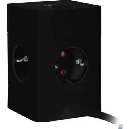 BURO BU-PTE4.1UC-B 1.5м (4 розетки) черный (коробка) 