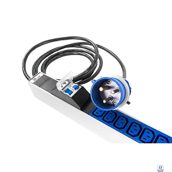 REM Верт блок розеток Rem-32, 1 фаза 32A, 2 авт, инд, 36 C13, 1420 мм, вх IEC 309, шнур 3 м [R-32-36C13-A-I-1420-3-2P]