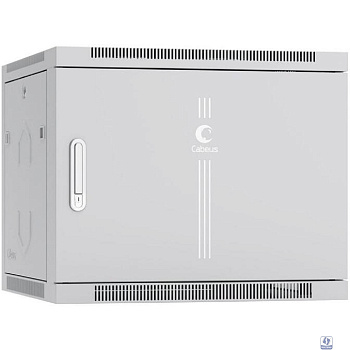 Cabeus SH-05F-9U60/45m Шкаф телекоммуникационный настенный 19" 9U 600x450x501mm (ШхГхВ) дверь металл, цвет серый (RAL 7035)