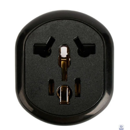 Cablexpert переходник питания универсальный 6в1, 16А, термостойкий PC пластик, черный, пакет (A-AC-UKEU-003B)