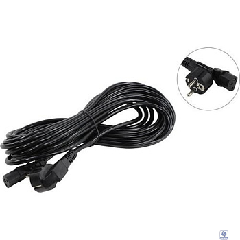 Exegate EP280668RUS Кабель питания ExeGate Power PC-10P (Евровилка угловая Schuko->С13) VDE-250V-3*1.0mm2, медь, черный, 10м.