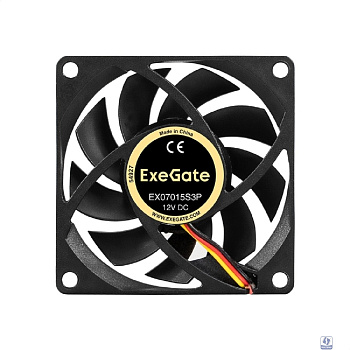 Exegate EX297038RUS Вентилятор 12В DC ExeGate EX07015S3P (70x70x15 мм, Sleeve bearing (подшипник скольжения), 3pin, 3000RPM, 27dBA)