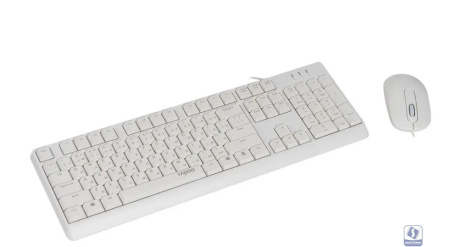 Клавиатура + мышь Rapoo X130PRO клав:белый мышь:белый, 1.5м, доп. защита от влаги