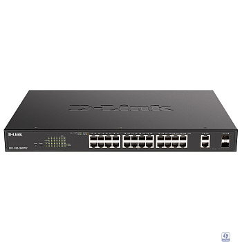 D-Link DGS-1100-26MPPV2/A3A Настраиваемый L2 коммутатор с 24 портами 10/100/1000Base-T и 2 комбо-портами 1000Base-T/SFP (порты 1-24 PoE 802.3af/at, порты 21-24 PoE 802.3bt, PoE-бюджет 525 Вт)