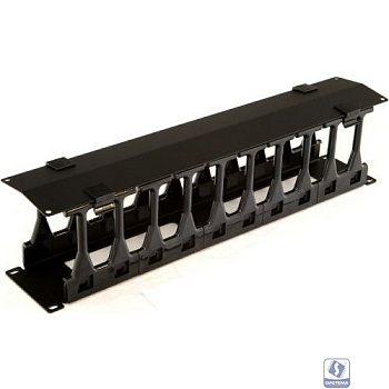 Кабельный органайзер Hyperline CMF-2U-FPL106-MCOV-RAL9005 пальцы 2U шир.:19" глуб.:106мм