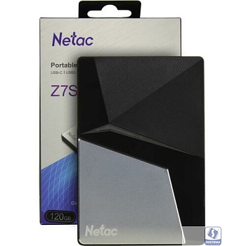 Netac Portable SSD 120GB External Z7S USB 3.2 120Gb NT01Z7S-120G-32BK