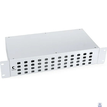 Cabeus FO-19-48SC Кросс бокс оптический 19" на 48 SC (LC duplex) со сплайс-кассетой и КДЗС (без пигтейлов и проходных адаптеров)
