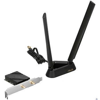 ASUS PCE-BE92BT Беспроводной трехдиапазонный PCI Express адаптер BE9400 + Bluetooth 5.4, внешняя антенна, Wi-Fi 7 (be)
