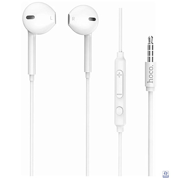 HOCO M55/ Наушники + микрофон/ Кнопка ответа/ 1.2м/ 3.5 mm jack/ White
