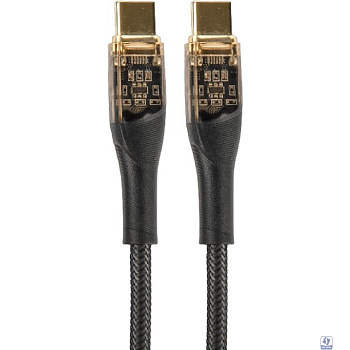 PERFEO Кабель USB C вилка - C вилка, 60W, нейлон, черный, длина 1 м., PREMIUM (C1102)