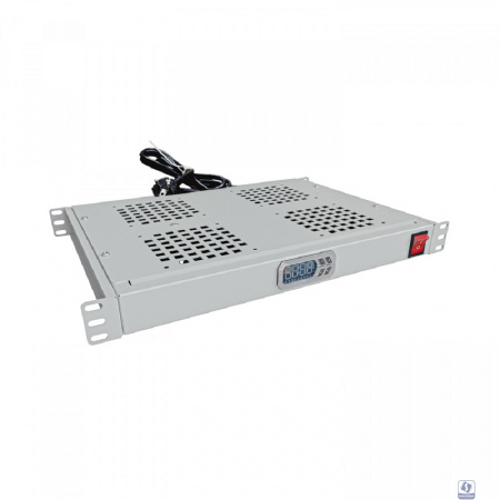 NTSS Модуль вентиляторный NTSS крепление на 19 1U, 4 элемента, электронный термоконтроллер, цифровой термодатчик, серый RAL 7035 NTSS-FAN4/19T