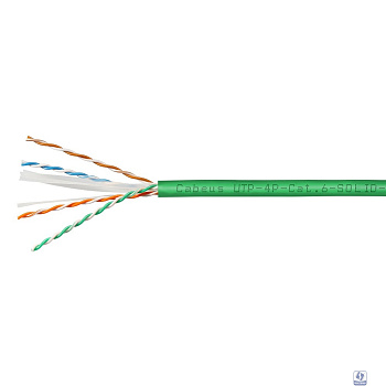 Cabeus UTP-4P-Cat.6-SOLID-LSLTx-GN-100 Кабель витая пара UTP (U/UTP), категория 6, 4 пары (23 AWG), одножильный, нг(А)-LSLTx, зеленый (100 м)