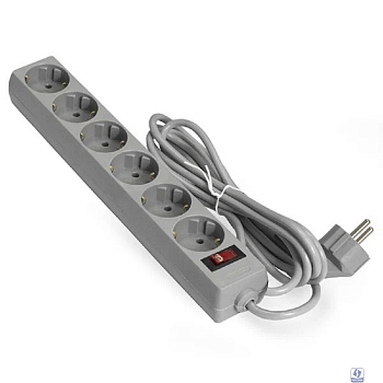 Exegate EX119394RUS Сетевой фильтр Exegate SP-6-5G (6 розеток, 5м, евровилка, серый)