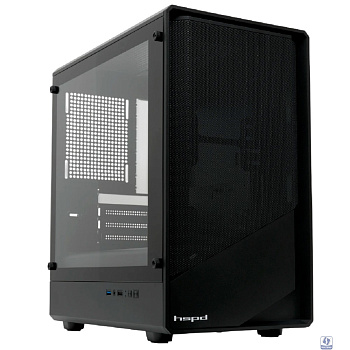 Case HSPD M331, Mesh Mini-tower, Black, TG, 0.4 SPCC, no fans mATX, mITX 175/329/170mm 1x2.5", 2x3.5", 4xPCI 1xUSB-A 3.0, 1xUSB-A 1.0 370x220x408mm