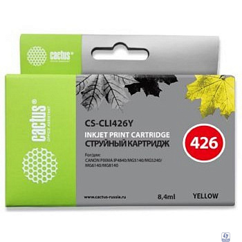 Cactus CLI426Y  Картридж  для Canon MG5140/5240/6140/8140/MX884, желтый  (8.4мл)