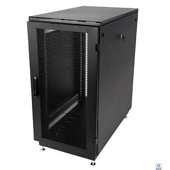 ЦМО Шкаф серверный напольный 24U (600 x 1000) дверь перфорированная 2 шт., чёрный, ШТК-М-24.6.10-44АА-9005