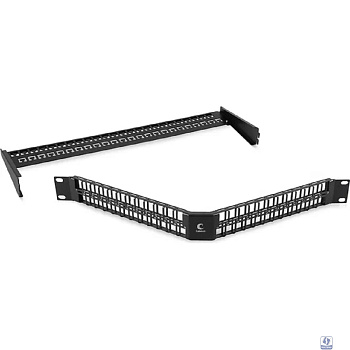 Cabeus PLBHD-48-CON Угловая модульная патч-панель 19", 48 портов, 1U , для неэкранированных модулей, с задним кабельным организатором (без модулей)