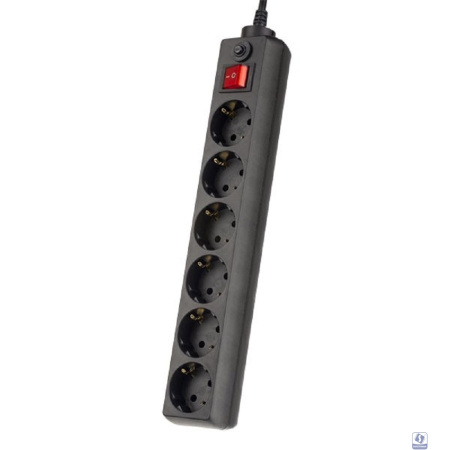 Perfeo Сетевой фильтр "POWER+",PF_A4672 (3,0м, 6 розеток, черный (PF-PP-6/3,0-B))