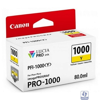 Картридж струйный Canon PFI-1000 Y 0549C001 желтый для Canon Pixma MG5740/MG6840/MG7740