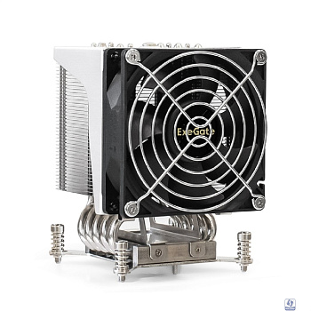 Exegate EX293433RUS Кулер ExeGate ESNK-P0050AP4.PWM.4U.2011.Cu (Al+Cu, 4U, 5 тепл. трубок, LGA2011/2066, TDP 165W, Fan 80mm, PWM, 1900-3800RPM, 2 ball bearing, 4pin, 44db, 650г, на винтах, с термопаст