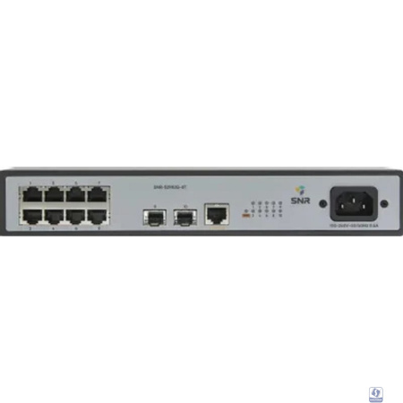 SNR SNR-S2982G-8T Управляемый коммутатор уровня 2, 8 портов 10/100/1000Base-T и 2 порта 100/1000Base-X (SFP), встроенный БП ~220V AC