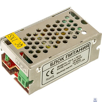 Falcon Eye FE-S-1,25/12 Открытый Блок питания. Входное напряжение 87-264V, Выходное 12V, Номинальный ток 1,25A, Рабочая температура -20 +60С, Габариты H=31/W=39/L=70, Вес 0,15кг.
