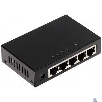DAHUA DH-PFS3005-5GT 5-портовый гигабитный неуправляемый коммутатор, 5xRJ45 1Gb, коммутация 10 Гбит/с, MAC-таблица 2К, металл