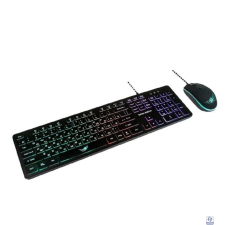 Dialog Проводной игровой набор KMGK-1707U BLACK Gan-Kata - клавиатура + опт. мышь с RGB подсветкой