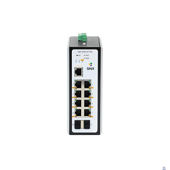SNR SNR-S215Gi-8T-POE Управляемый промышленный Web Smart PoE коммутатор уровня 2, 8 портов 10/100/1000Base-T, 2 порта 100/1000Base-X (SFP), бюджет PoE 180 Вт, два входа питания RPS 50-57V DC.