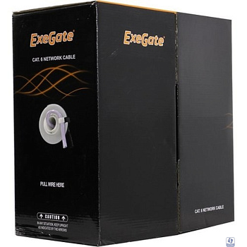 Exegate EX281813RUS Кабель Exegate  UTP4-C6-CU-S23-IN-PVC-GY-305 UTP 4 пары кат.6  медь, 23AWG, бухта 305м, серый PVC