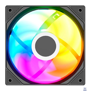 Powercase Вентилятор (M53-12 ARGB) Black 120x120x25mm (PWM, 100шт./кор, 4pin PWM (M+F)+ 3pin ARGB (M+F), 600-1800±10% об/мин) Bulk