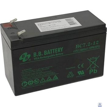 АКБ B.B. Battery BC 7.2-12 (12V 7,2Ah  ДхШхВ 151x65x100 мм, масса 2,2 кг)  клеммы F2