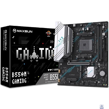 MAXSUN MS-B550M GAMING WIFI (Socket AM4, mATX, 2*DDR4, VGA/HDMI, 2*SATA3, 2*M.2, 1*PCIEx16/1*PCIEx4, 4*USB 2.0, 2*USB 3.2 Gen1, Wi-Fi 5,  LAN 1*1G, RTL)