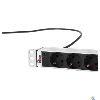 REM Вертикальный блок розеток Rem-16 с инд., 25 Shuko, 16A, алюм., 42-48U, шнур 3 м. (R-16-25S-I-1820-3)