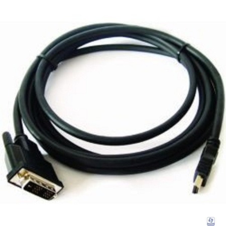 Кабель HDMI-DVI Cablexpert CC-HDMI-DVI-15, 19M/19M, single link, медь, позол.разъемы, экран, 4.5м, черный, пакет