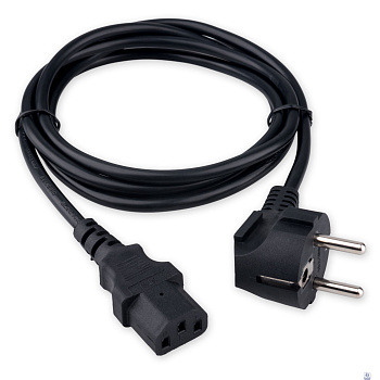 Гарнизон Кабель питания Schuko-C13, 3x0.5мм2, 6A, CCA, с заземлением, 1.8м, черный, пакет (GPC-186-0.5-1.8M)