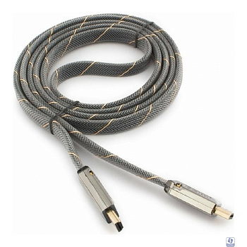 Кабель HDMI Cablexpert, серия Platinum, 1,8 м, v2.0, M/M, плоский, позол.разъемы, металлический корпус, нейлоновая оплетка, блистер (CC-P-HDMI04-1.8M)